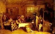 Sir David Wilkie distraining for rent oil painting on canvas